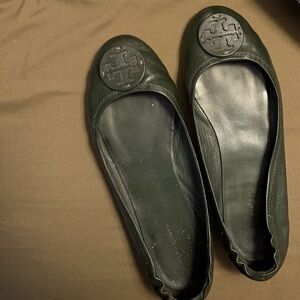 Tory Burch Dark Green Flats